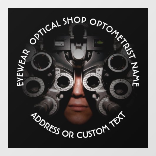 Optometrist Oftalmoloog Naam Optische winkel Raamsticker (Vel)