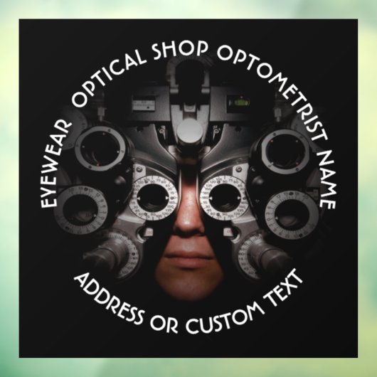 Optometrist Oftalmoloog Naam Optische winkel Raamsticker (Vel 3)