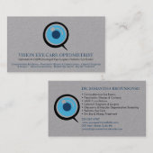 Optometrist Oftalmoloog Oogspecialist grijs Visitekaartje (Voorkant / Achterkant)