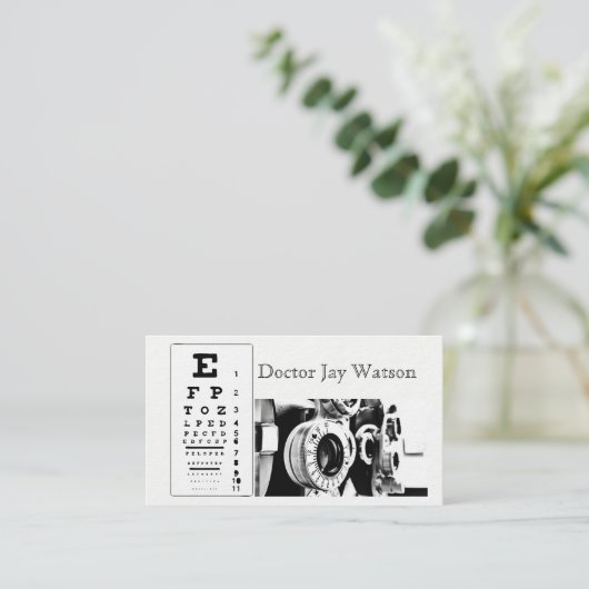 Optometrist Oftalmoloog Visitekaartje (Staand voorkant)