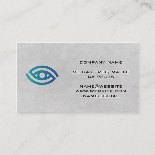 Optometrist | Oog Logo Visitekaartje (Achterkant)