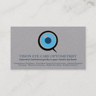 Optometrist oogarts specialist grijs visitekaartje
