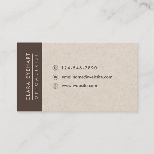 Optometrist oogarts visitekaartje (Achterkant)