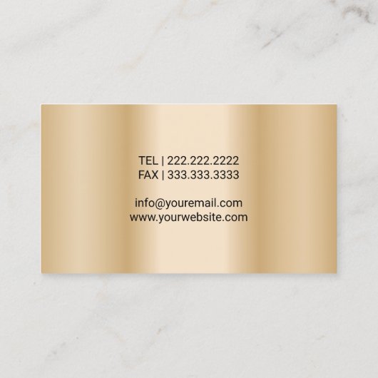 Optometrist oogbril Modern Gold Metallic Visitekaartje (Achterkant)