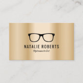 Optometrist oogbril Modern Gold Metallic Visitekaartje (Voorkant)