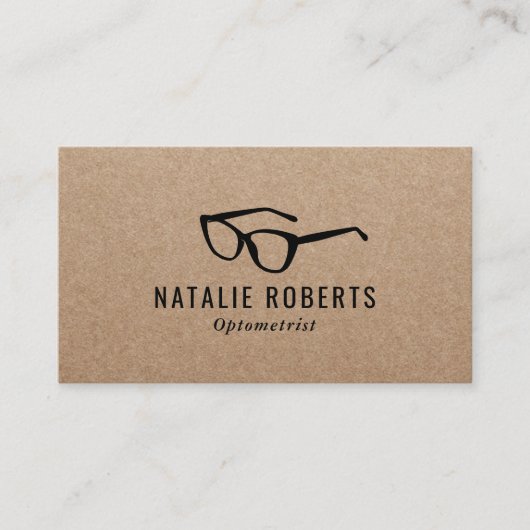 Optometrist Oogdokter Bril Optician Kraft Visitekaartje (Voorkant)