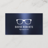 Optometrist Oogglazen Modern Navy Blauw Visitekaartje (Voorkant)