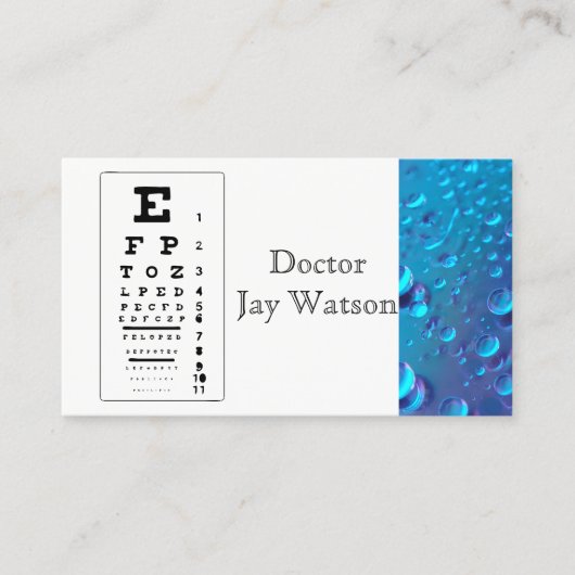Optometrist oogheelkundige visitekaartje (Voorkant)