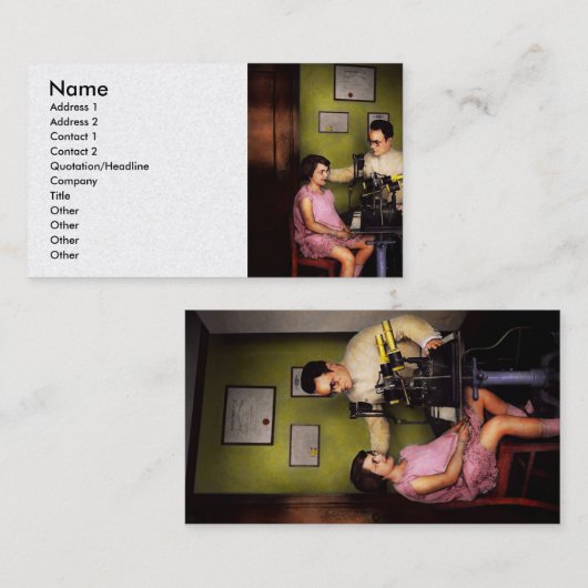 Optometrist - Oogonderzoek 1929 Visitekaartje (Voorkant / Achterkant)