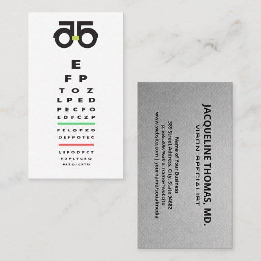 Optometrist | Oogonderzoek Afsprakenkaartje (Voorkant / Achterkant)
