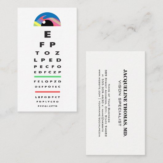 Optometrist | Oogonderzoekkaart Afsprakenkaartje (Voorkant / Achterkant)