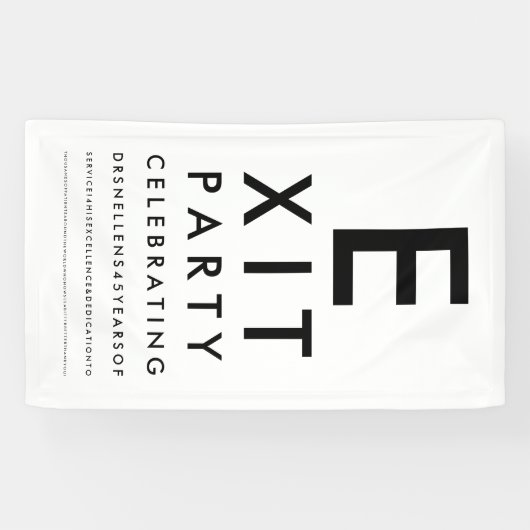 Optometrist Ophthalmologist Exit Retirement Party Spandoek (Horizontaal)