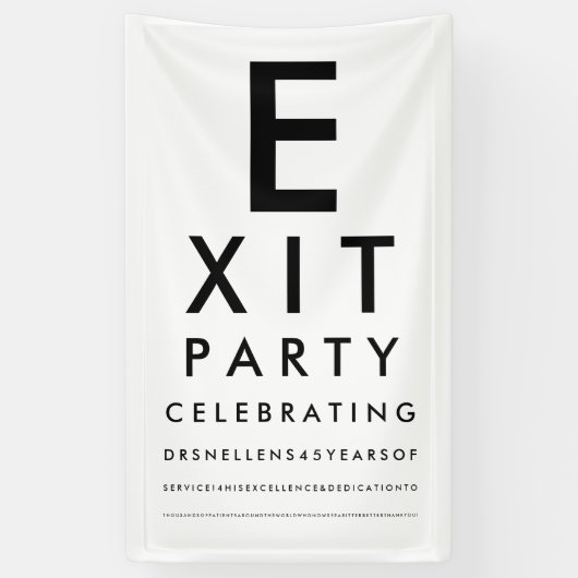 Optometrist Ophthalmologist Exit Retirement Party Spandoek (Verticaal)