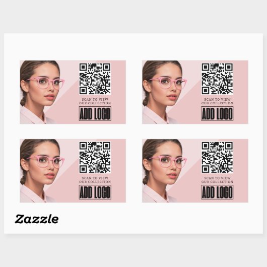 Optometrist Ophthalmology Eyewear Business QR-code Rechthoekige Sticker (Vel)