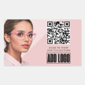 Optometrist Ophthalmology Eyewear Business QR-code Rechthoekige Sticker (Voorkant)