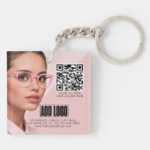 Optometrist Ophthalmology Eyewear Business QR-code Sleutelhanger (Achterkant)