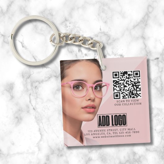 Optometrist Ophthalmology Eyewear Business QR-code Sleutelhanger