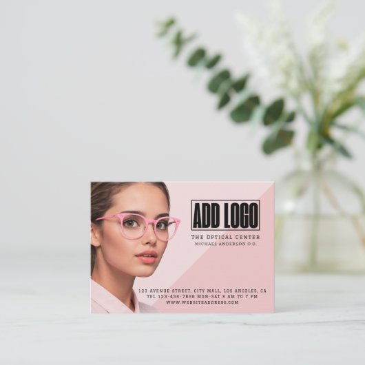 Optometrist Ophthalmology Eyewear Business Visitekaartje (Staand voorkant)