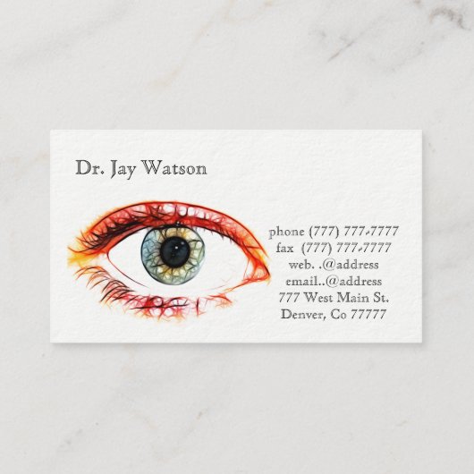 Optometrist Ophthalmoloog Eye Destiny Destiny's Visitekaartje (Achterkant)