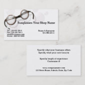 Optometrist optica  zonnebril lijst visitekaartje (Voorkant / Achterkant)