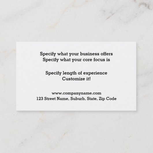 Optometrist optica  zonnebril lijst visitekaartje (Achterkant)