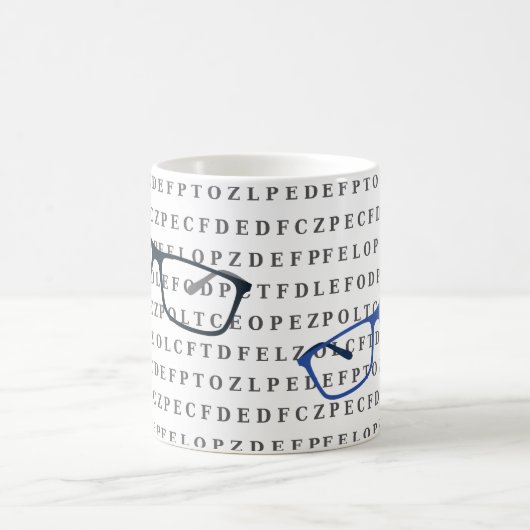 Optometrist Optician Eye Test Chart and Specs Koffiemok (Center)