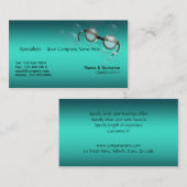 Optometrist optics opticicien eye turquoise visitekaartje (Voorkant / Achterkant)