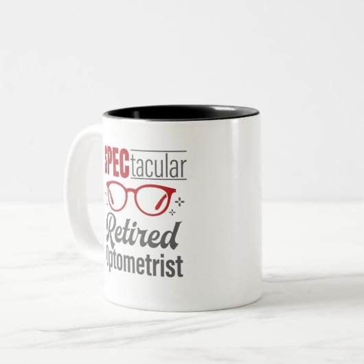 Optometrist Optometrie in ruste Tweekleurige Koffiemok (Voorkant links)