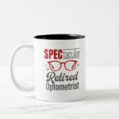 Optometrist Optometrie in ruste Tweekleurige Koffiemok (Links)