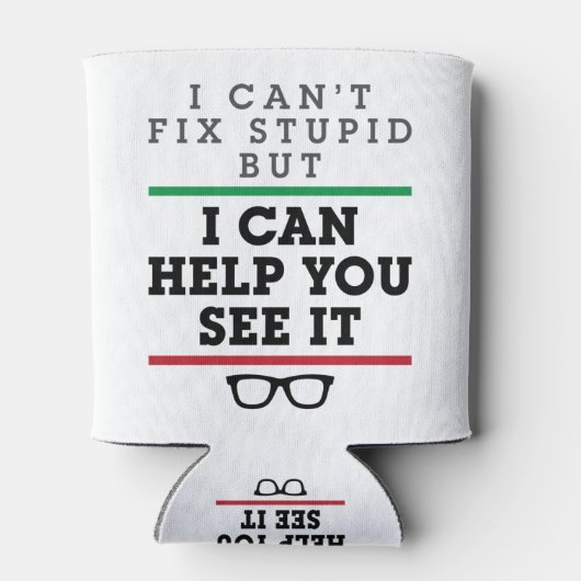 Optometrist Optometrie Oftalmologie Zie Stupid Blikjeskoeler (Achterkant)