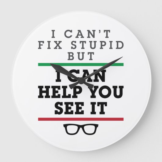 Optometrist Optometrie Oftalmologie Zie Stupid Grote Klok (Voorkant)