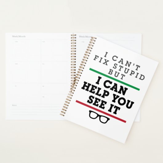 Optometrist Optometrie Oftalmologie Zie Stupid Planner (Display)