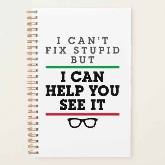 Optometrist Optometrie Oftalmologie Zie Stupid Planner (Voorkant)