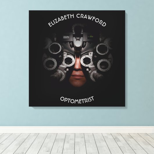 Optometrist Optometrist Test Vision Oftalmoloog Canvas Afdruk (Insitu (Houten vloer))