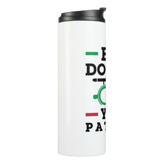 Optometrist Optometry Eye Doctor U Patiënt Thermosbeker (Gedraaid links)