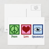 Optometrist Peace Love Optometry Blue Eye Doctor Briefkaart (Voorkant / Achterkant)