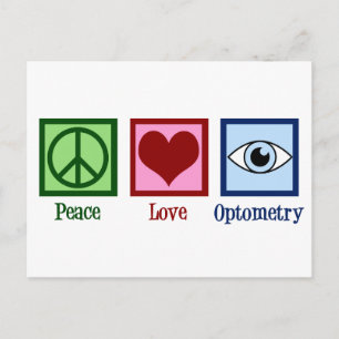 Optometrist Peace Love Optometry Blue Eye Doctor Briefkaart