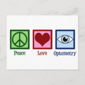 Optometrist Peace Love Optometry Blue Eye Doctor Briefkaart (Voorkant)