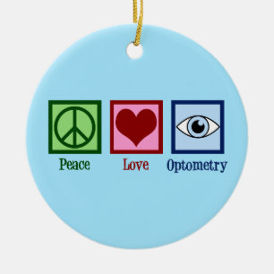Optometrist Peace Love Optometry Blue Eye Doctor Keramisch Ornament
