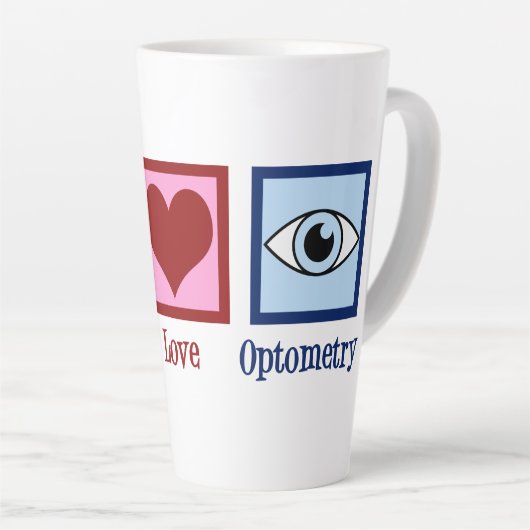 Optometrist Peace Love Optometry Blue Eye Doctor Latte Mok (Rechterhoek)