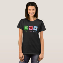 Optometrist Peace Love Optometry Blue Eye Doctor T-shirt