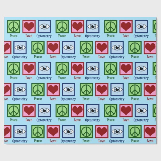 Optometrist Peace Love Optometry Cadeaupapier (Vlak)