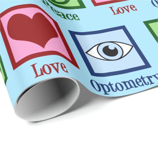 Optometrist Peace Love Optometry Cadeaupapier (Rol Hoek)