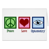 Optometrist Peace Love Optometry Eye Doctor Card (Voorkant Horizontaal)