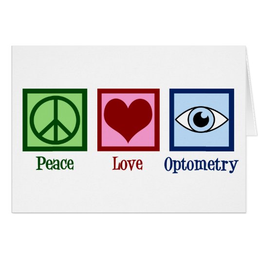 Optometrist Peace Love Optometry Eye Doctor Card (Voorkant Horizontaal)