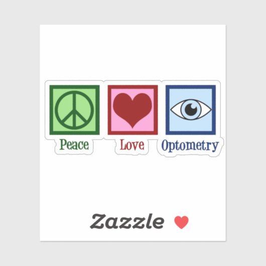 Optometrist Peace Love Optometry Sticker (Vel)