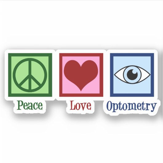 Optometrist Peace Love Optometry Sticker (Voorkant)