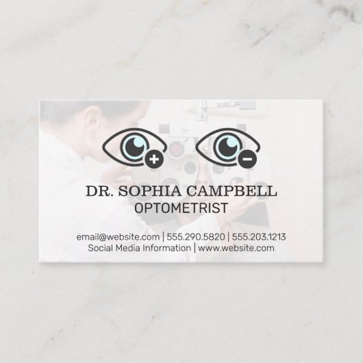 Optometrist | Phoropter | Oogmetingspictogram Visitekaartje (Voorkant)