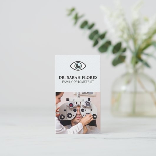 Optometrist | Phoropteruitrusting Visitekaartje (Staand voorkant)