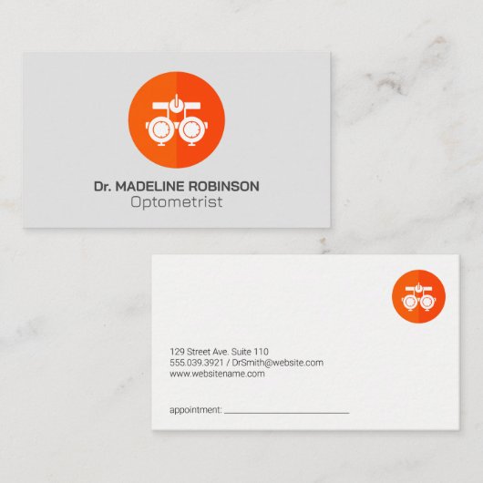 optometrist-pictogram | geneesheer afsprakenkaartje (Voorkant / Achterkant)